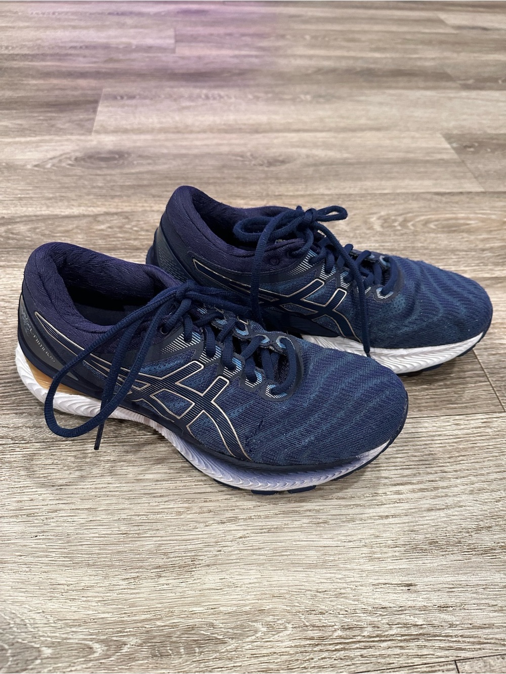 Asics Navy and White Gel Nimbus Men's Running Sneakers